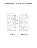 MOBILE TERMINAL FOR CONTROLLING ICONS DISPLAYED ON TOUCH SCREEN AND METHOD     THEREFOR diagram and image