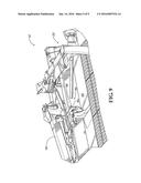 HEADER RETAINING SYSTEM FOR A LATERAL TRANSPORT CENTER PIVOT AGRICULTURAL     MACHINE diagram and image