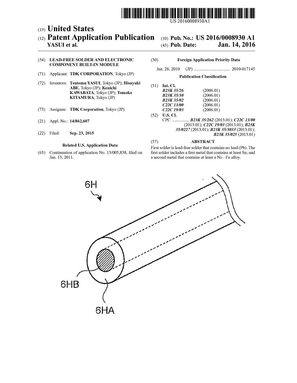 LEAD-FREE SOLDER AND ELECTRONIC COMPONENT BUILT-IN MODULE - diagram, schematic, and image 01