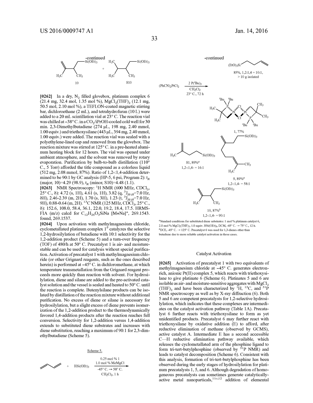 PLATINUM METALLACYCLES COMPRISING N, P, OR AS RINGATOMS AND THEIR USE AS     CATALYSTS IN 1,2-HYDROSILYLATION REACTIONS OF DIENES - diagram, schematic, and image 49