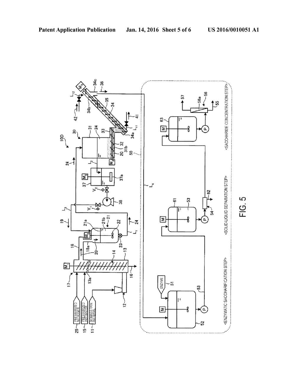 BIOMASS TREATMENT SYSTEM, SACCHARIDE SOLUTION PRODUCING PROCESS USING     BIOMASS AS RAW MATERIAL, AND ORGANIC RAW MATERIAL PRODUCING PROCESS - diagram, schematic, and image 06