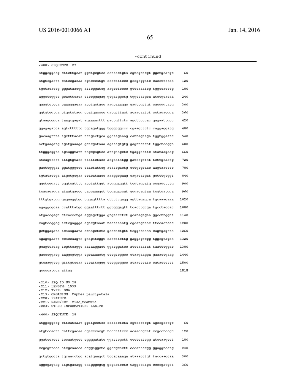 Novel Ketoacyl ACP Synthase Genes and Uses Thereof - diagram, schematic, and image 67