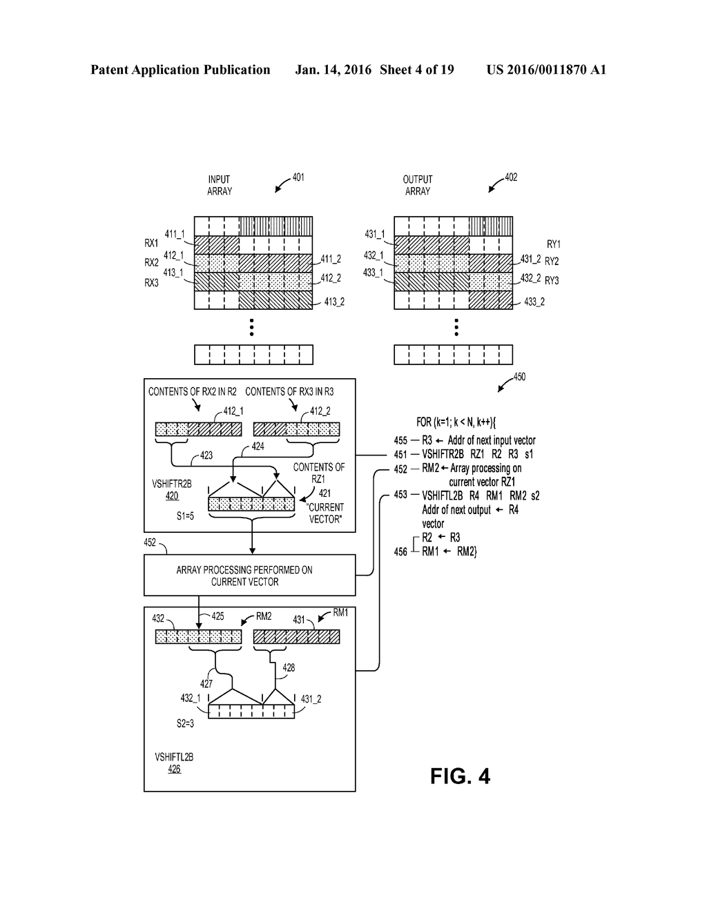 INSTRUCTION SET FOR ELIMINATING MISALIGNED MEMORY ACCESSES DURING     PROCESSING OF AN ARRAY HAVING MISALIGNED DATA ROWS - diagram, schematic, and image 05