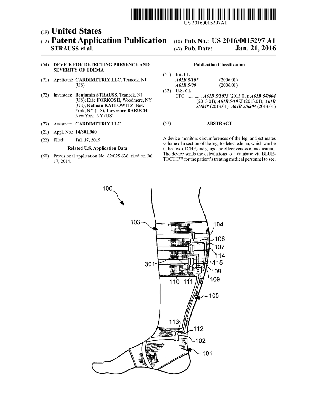 DEVICE FOR DETECTING PRESENCE AND SEVERITY OF EDEMA - diagram, schematic, and image 01