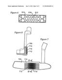 Putter Face with Variable Sized Ball Contact Land Areas diagram and image