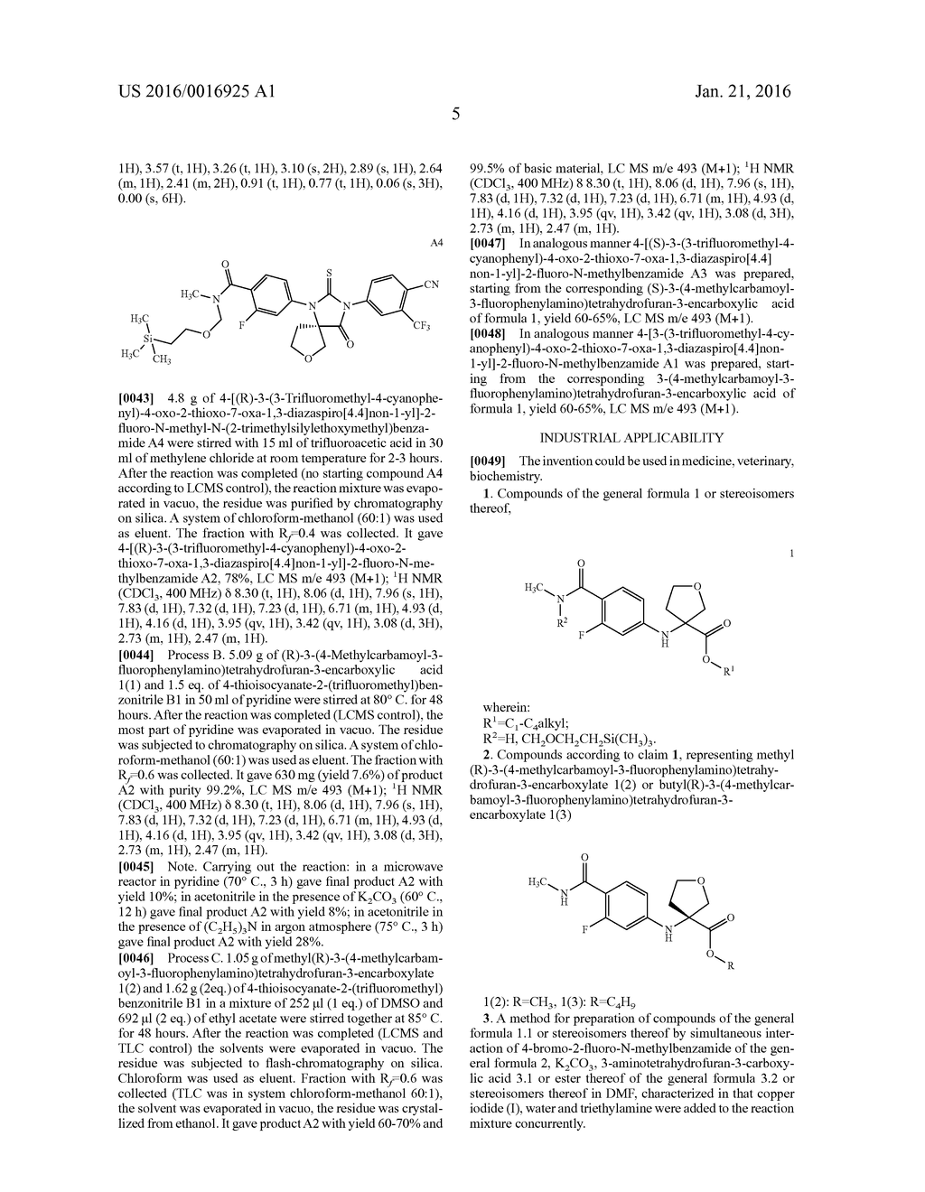 Substituted     (R)-3-(4-methylcarbamoyl-3-fluorophenylamino)tetrahydrofuran-3-encarboxyl-    ic acid (variants) and ester thereof, method for preparation and use - diagram, schematic, and image 06
