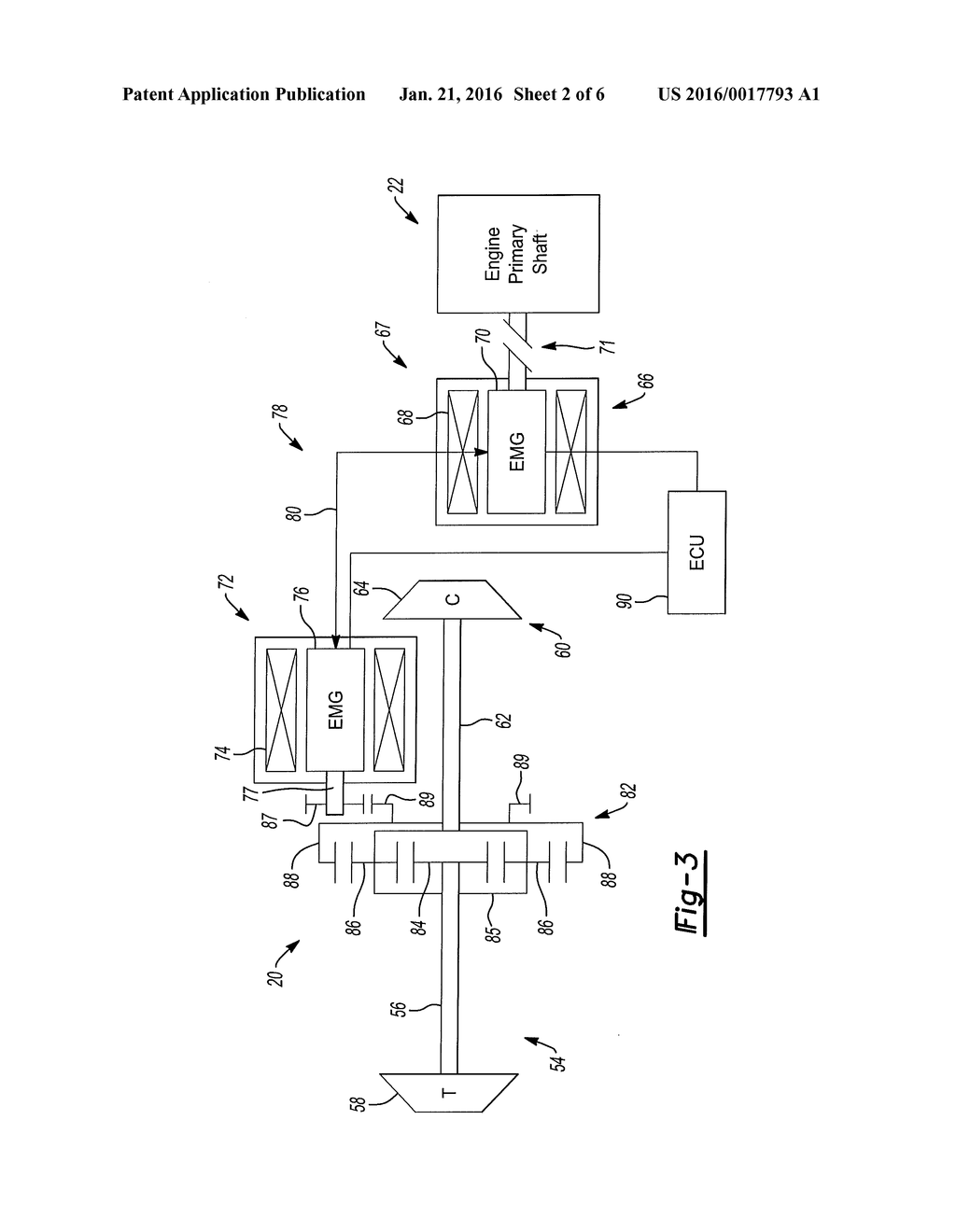 Turbocharger with Electrically Coupled Fully Variable Turbo-Compound     Capability and Method of Controlling the Same - diagram, schematic, and image 03