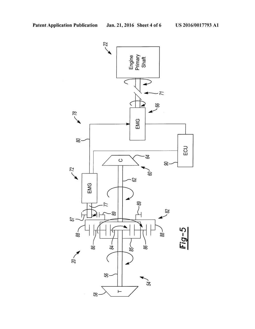 Turbocharger with Electrically Coupled Fully Variable Turbo-Compound     Capability and Method of Controlling the Same - diagram, schematic, and image 05