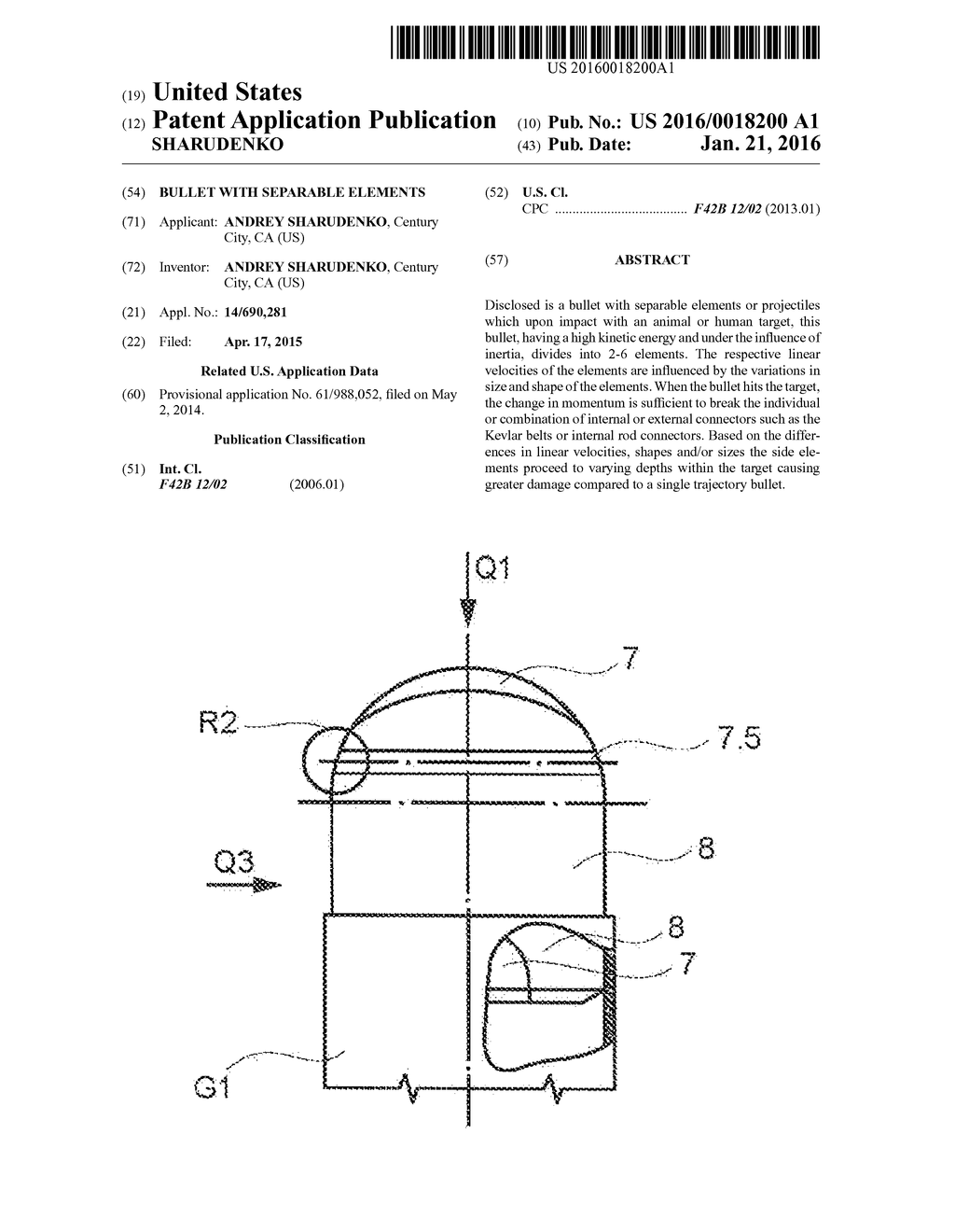 BULLET WITH SEPARABLE ELEMENTS - diagram, schematic, and image 01