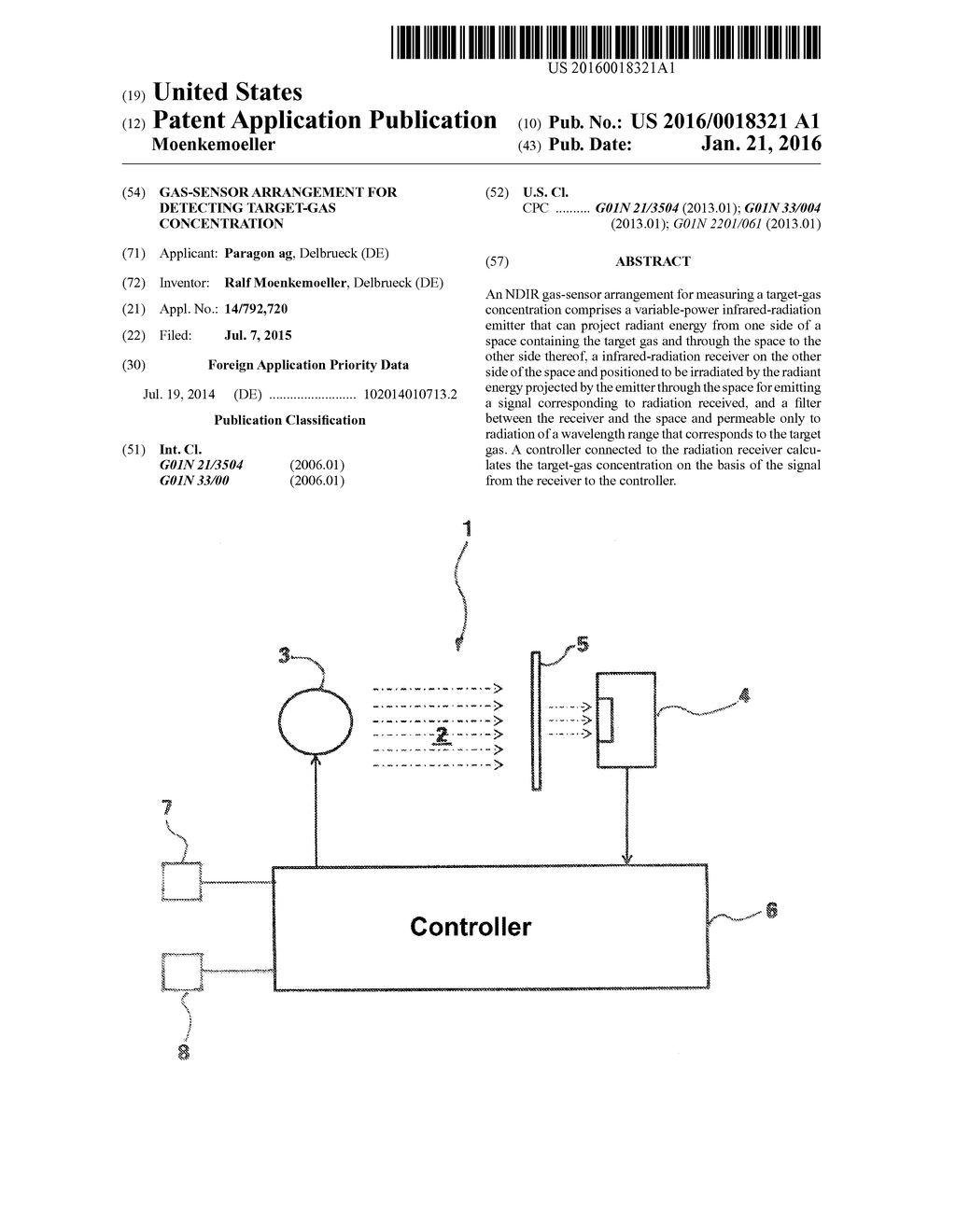 GAS-SENSOR ARRANGEMENT FOR DETECTING TARGET-GAS CONCENTRATION - diagram, schematic, and image 01