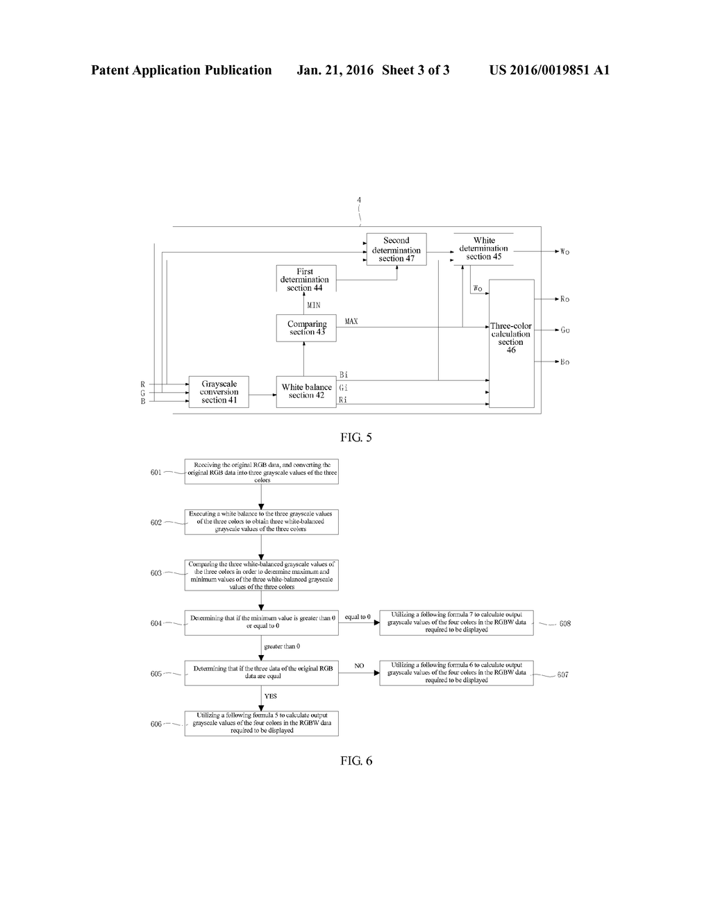 LIQUID CRYSTAL DISPLAY DEVICE, FOUR-COLOR CONVERTER, AND CONVERSION METHOD     FOR CONVERTING RGB DATA TO RGBW DATA - diagram, schematic, and image 04