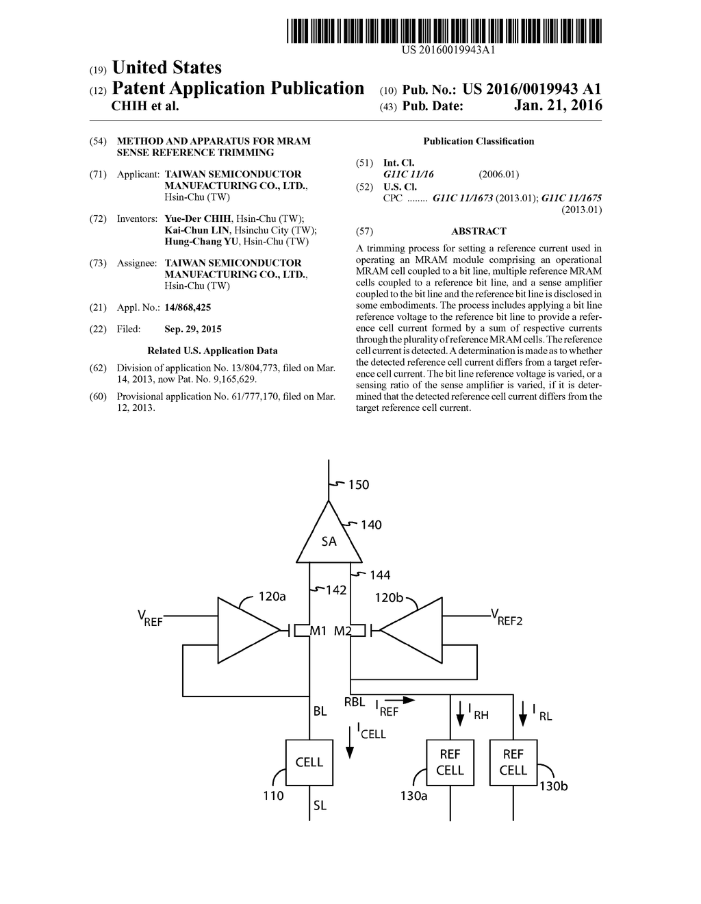 METHOD AND APPARATUS FOR MRAM SENSE REFERENCE TRIMMING - diagram, schematic, and image 01