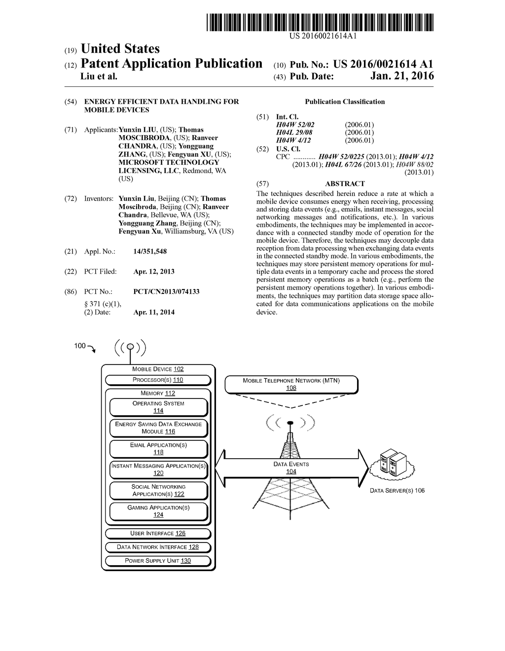 ENERGY EFFICIENT DATA HANDLING FOR MOBILE DEVICES - diagram, schematic, and image 01