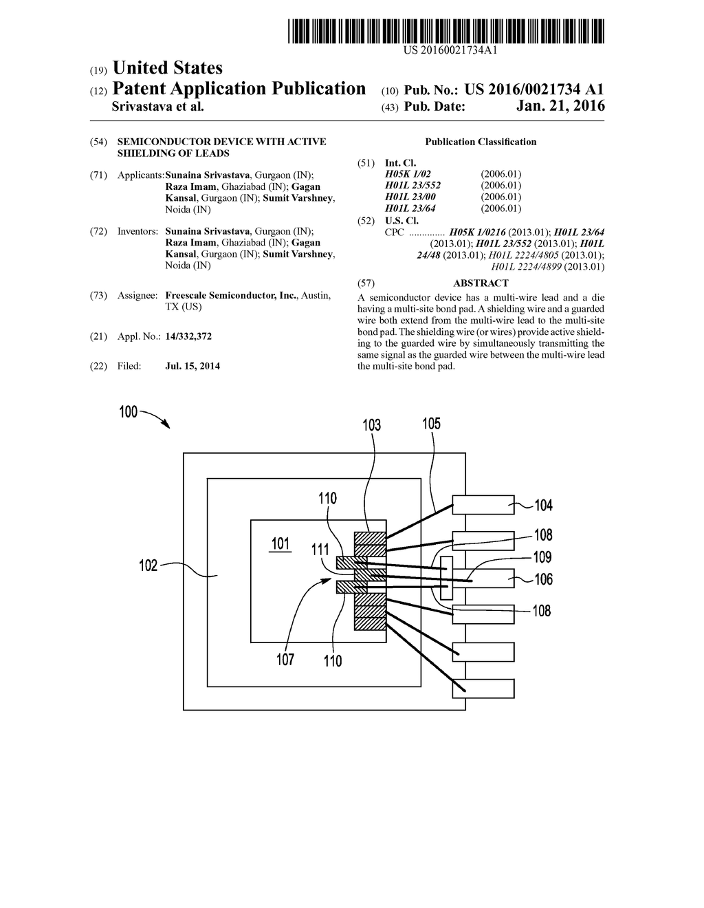 SEMICONDUCTOR DEVICE WITH ACTIVE SHIELDING OF LEADS - diagram, schematic, and image 01