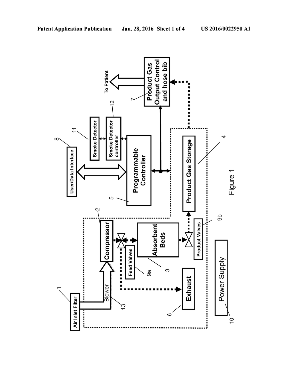 PERSONAL USE OXYGEN CONCENTRATOR WITH INTEGRATED FIRE SAFETY - diagram, schematic, and image 02