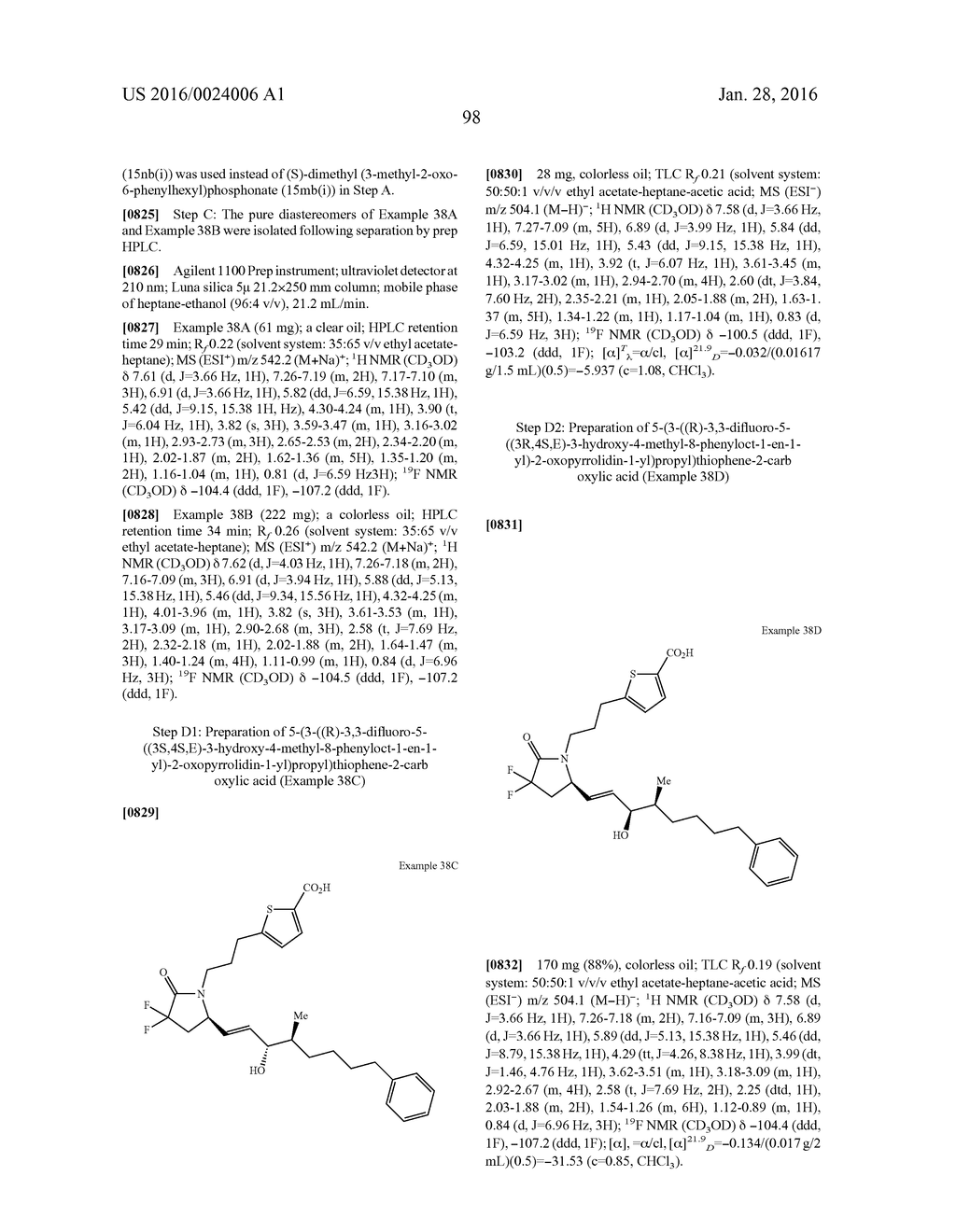 DIFLUOROLACTAM COMPOUNDS AS EP4 RECEPTOR-SELECTIVE AGONISTS FOR USE IN THE     TREATMENT OF EP4-MEDIATED DISEASES AND CONDITIONS - diagram, schematic, and image 100