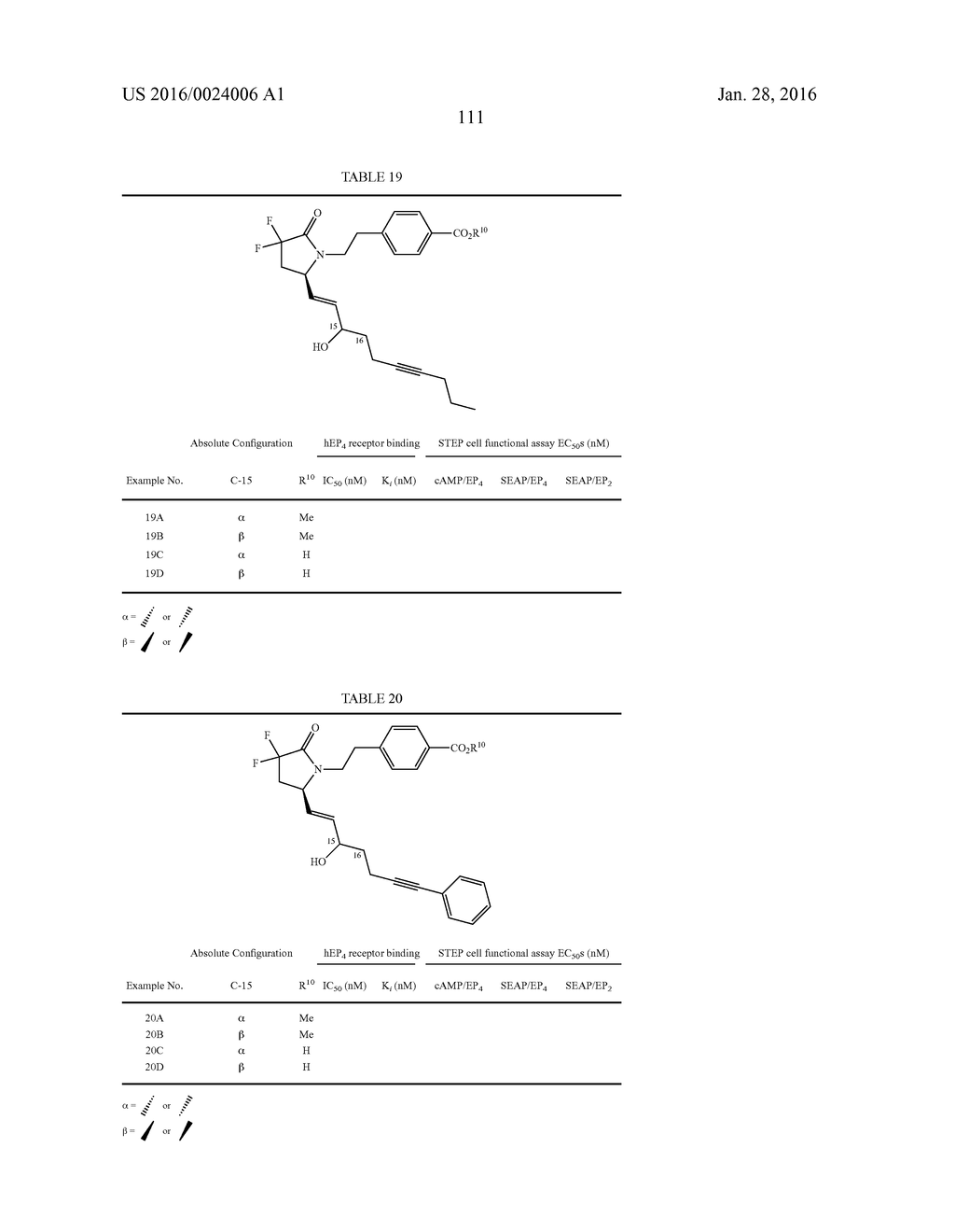 DIFLUOROLACTAM COMPOUNDS AS EP4 RECEPTOR-SELECTIVE AGONISTS FOR USE IN THE     TREATMENT OF EP4-MEDIATED DISEASES AND CONDITIONS - diagram, schematic, and image 113
