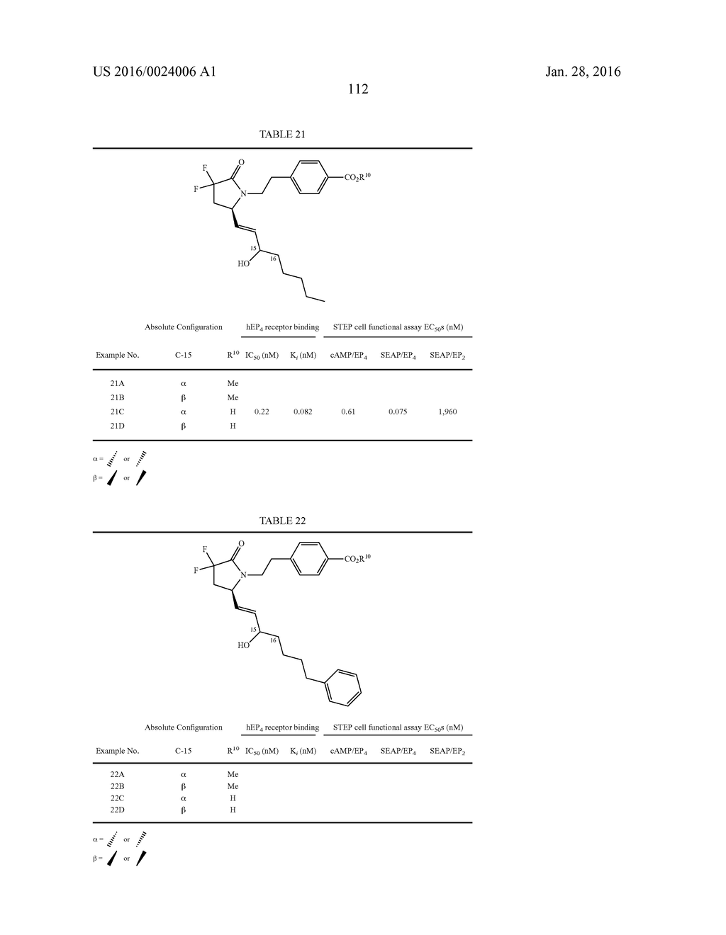 DIFLUOROLACTAM COMPOUNDS AS EP4 RECEPTOR-SELECTIVE AGONISTS FOR USE IN THE     TREATMENT OF EP4-MEDIATED DISEASES AND CONDITIONS - diagram, schematic, and image 114