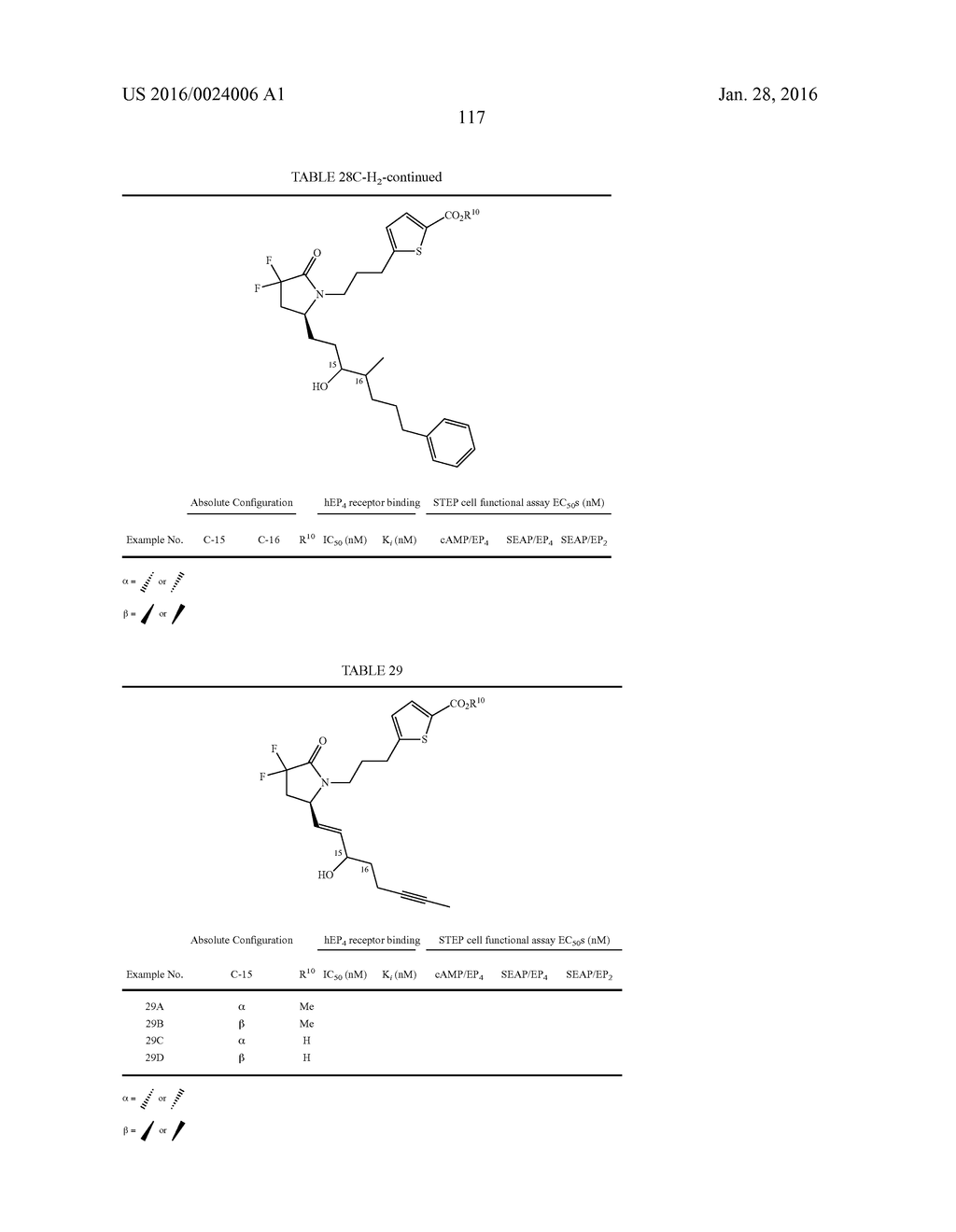 DIFLUOROLACTAM COMPOUNDS AS EP4 RECEPTOR-SELECTIVE AGONISTS FOR USE IN THE     TREATMENT OF EP4-MEDIATED DISEASES AND CONDITIONS - diagram, schematic, and image 119