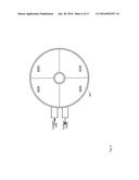 ROTATIONALLY STATIC LIGHT EMITTING MATERIAL WITH ROTATING OPTICS diagram and image