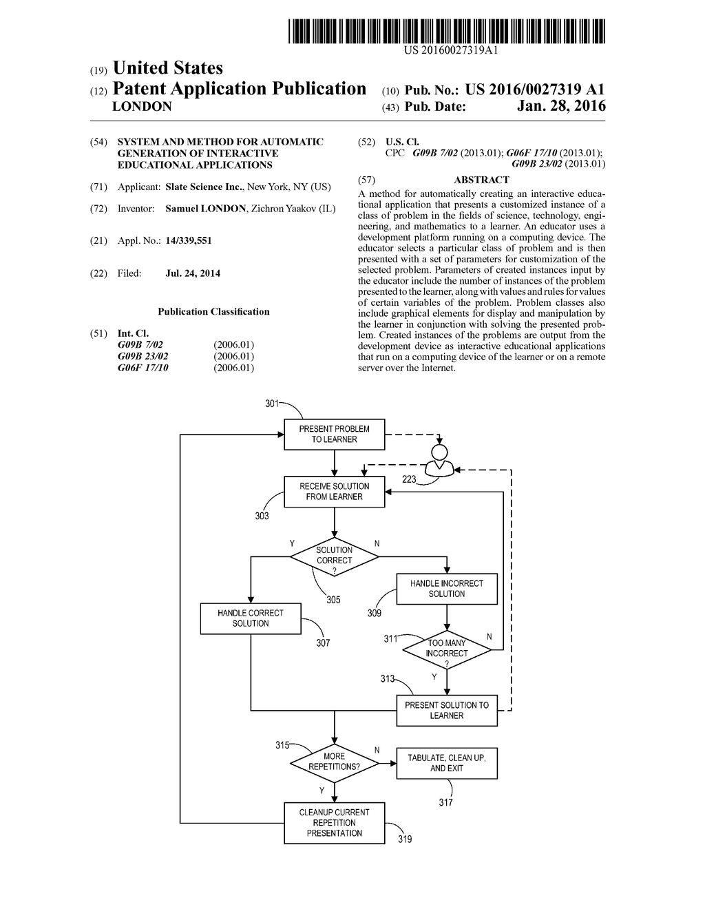 SYSTEM AND METHOD FOR AUTOMATIC GENERATION OF INTERACTIVE EDUCATIONAL     APPLICATIONS - diagram, schematic, and image 01