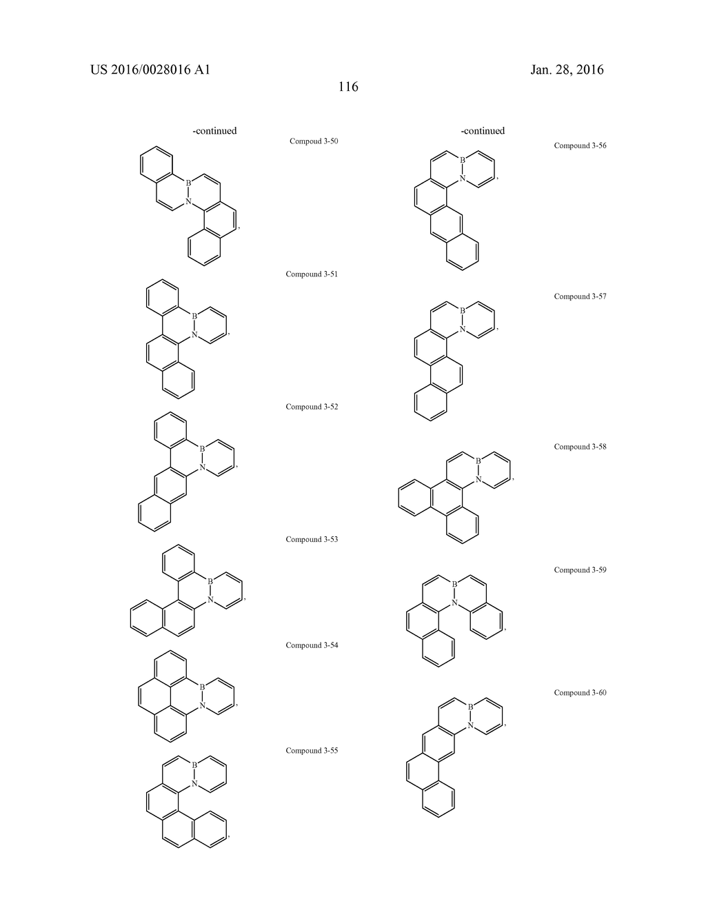 BORON-NITROGEN POLYAROMATIC COMPOUNDS AND THEIR USE IN OLEDS - diagram, schematic, and image 121