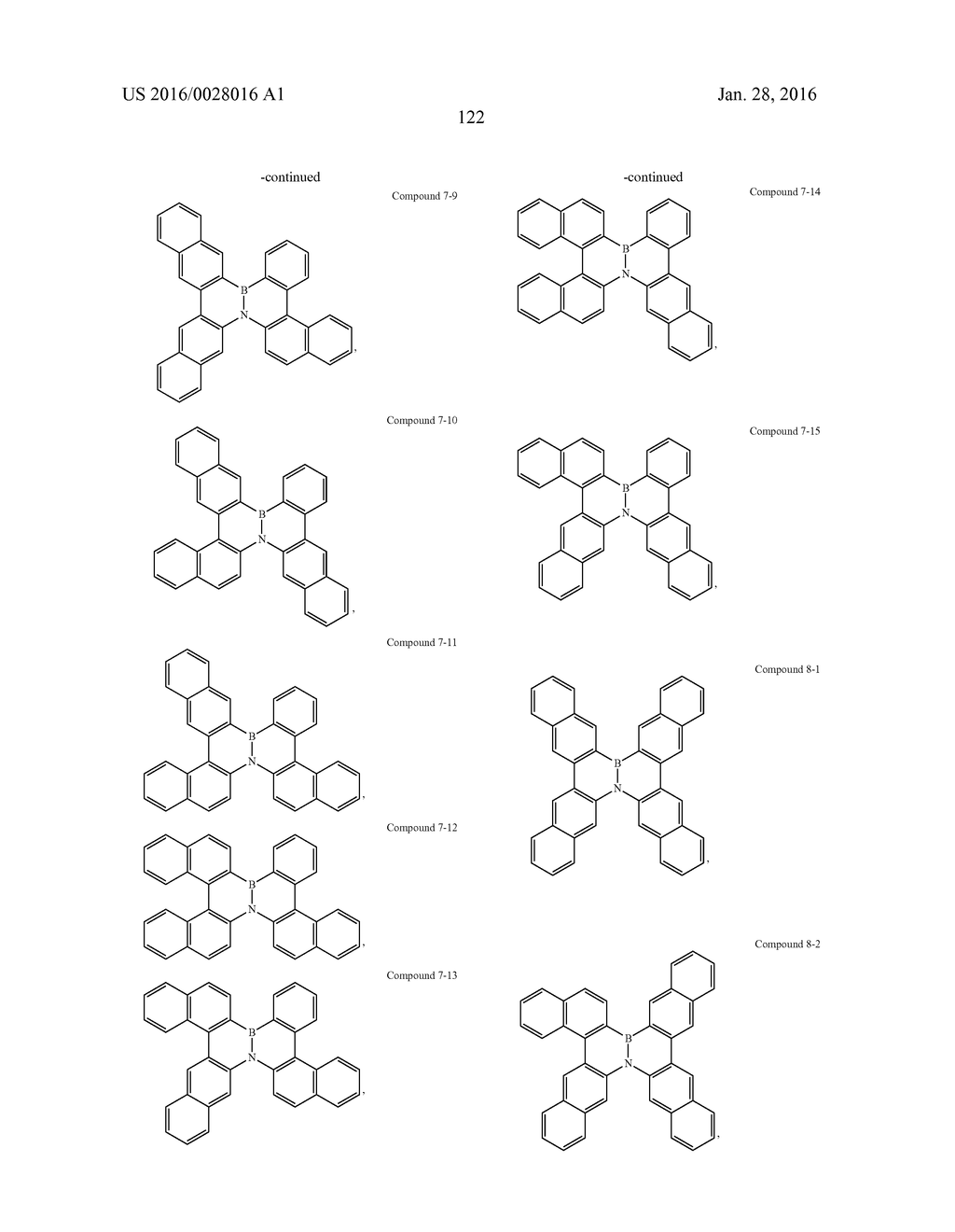 BORON-NITROGEN POLYAROMATIC COMPOUNDS AND THEIR USE IN OLEDS - diagram, schematic, and image 127