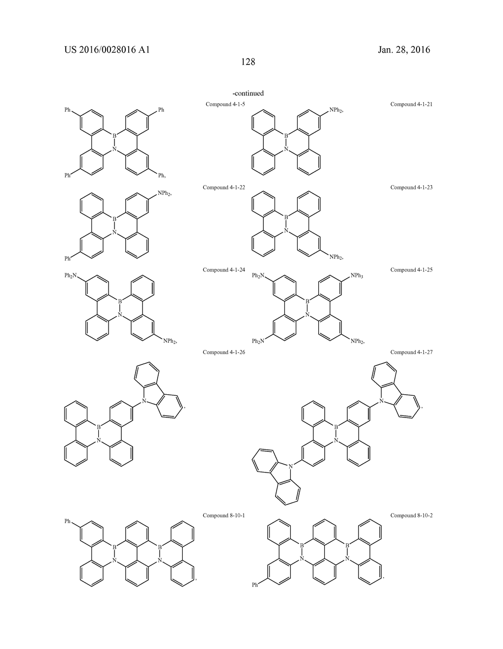 BORON-NITROGEN POLYAROMATIC COMPOUNDS AND THEIR USE IN OLEDS - diagram, schematic, and image 133