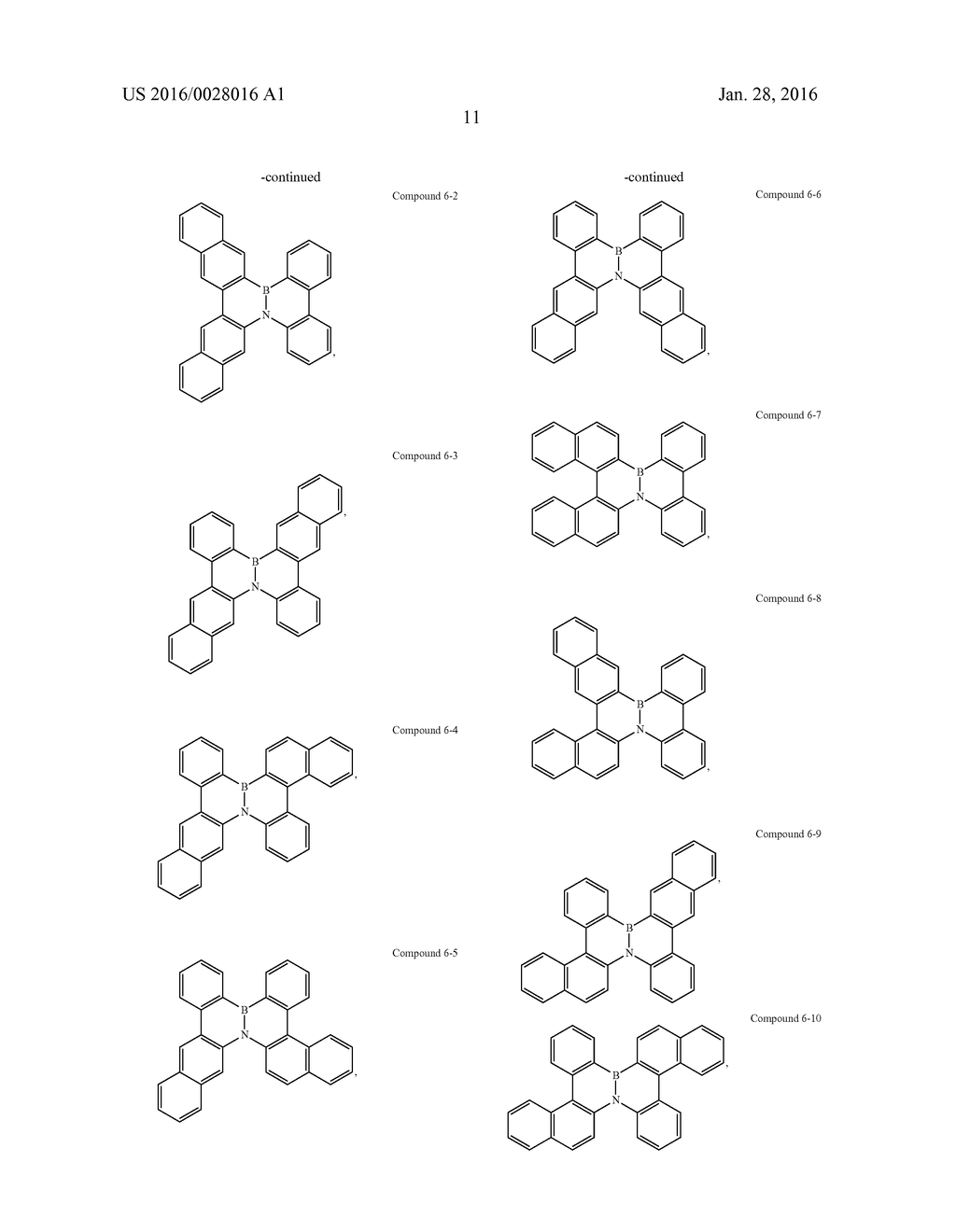 BORON-NITROGEN POLYAROMATIC COMPOUNDS AND THEIR USE IN OLEDS - diagram, schematic, and image 16