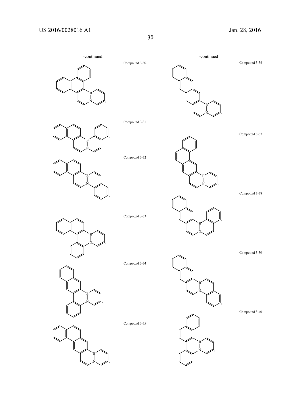 BORON-NITROGEN POLYAROMATIC COMPOUNDS AND THEIR USE IN OLEDS - diagram, schematic, and image 35