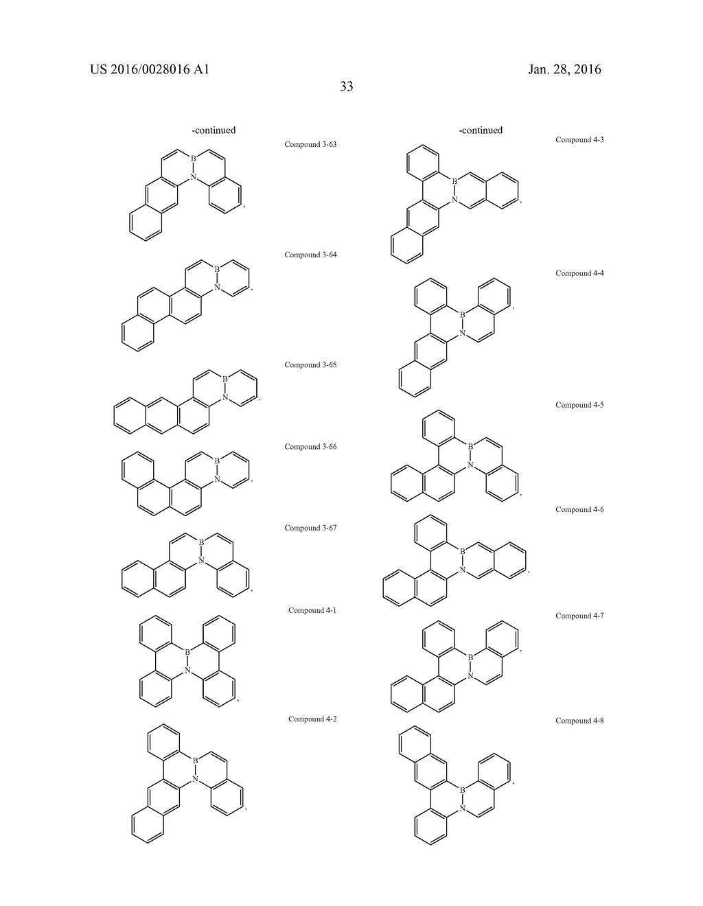 BORON-NITROGEN POLYAROMATIC COMPOUNDS AND THEIR USE IN OLEDS - diagram, schematic, and image 38