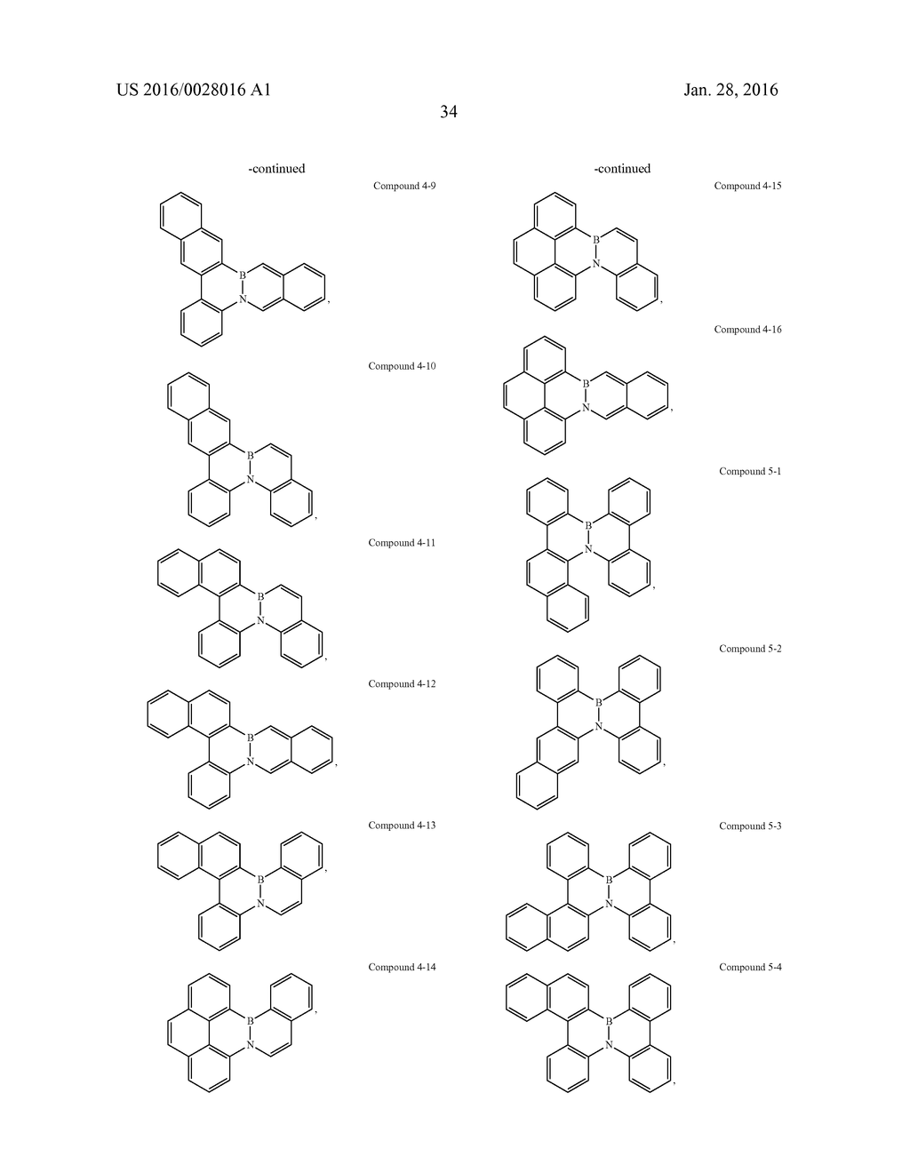 BORON-NITROGEN POLYAROMATIC COMPOUNDS AND THEIR USE IN OLEDS - diagram, schematic, and image 39