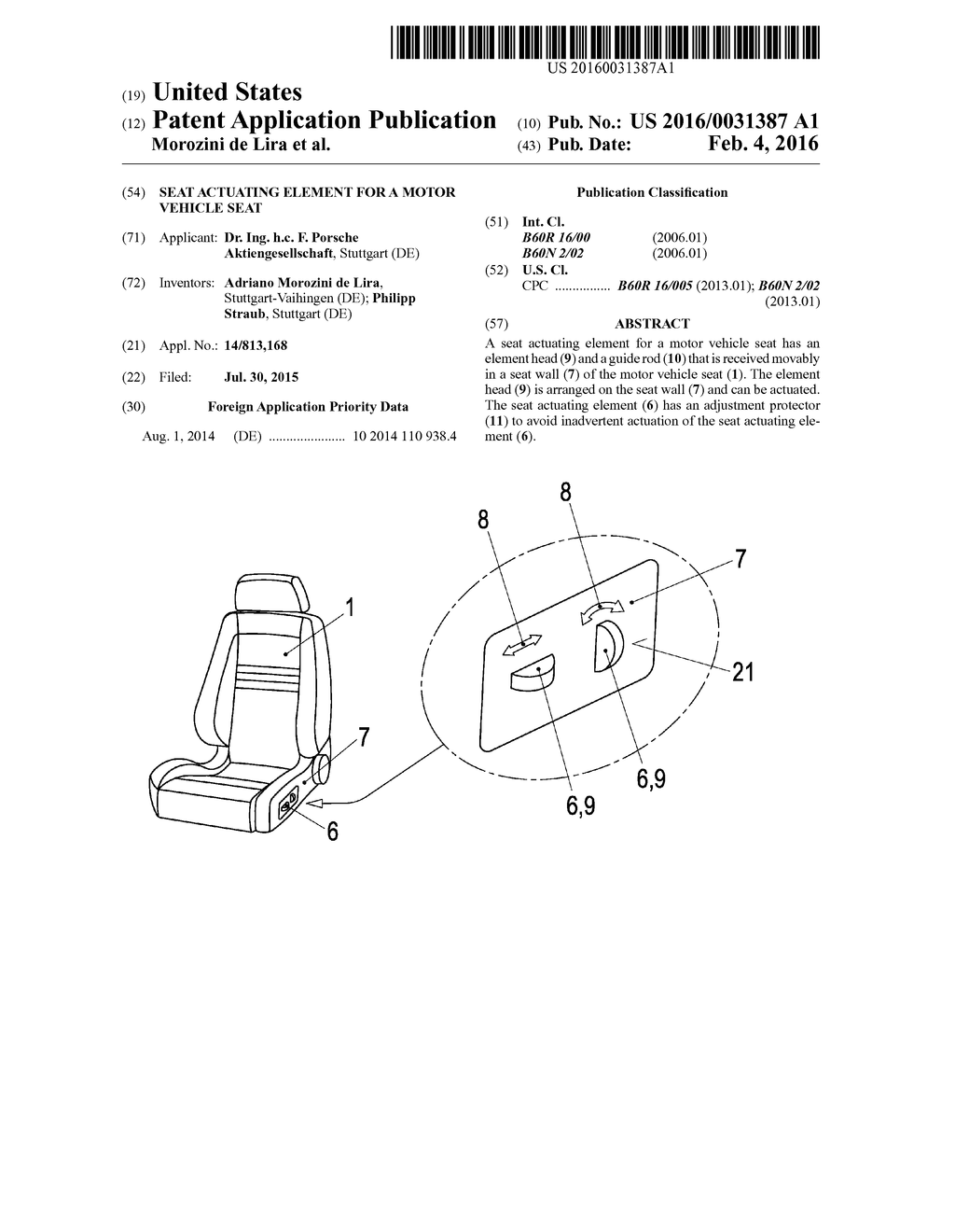 SEAT ACTUATING ELEMENT FOR A MOTOR VEHICLE SEAT - diagram, schematic, and image 01