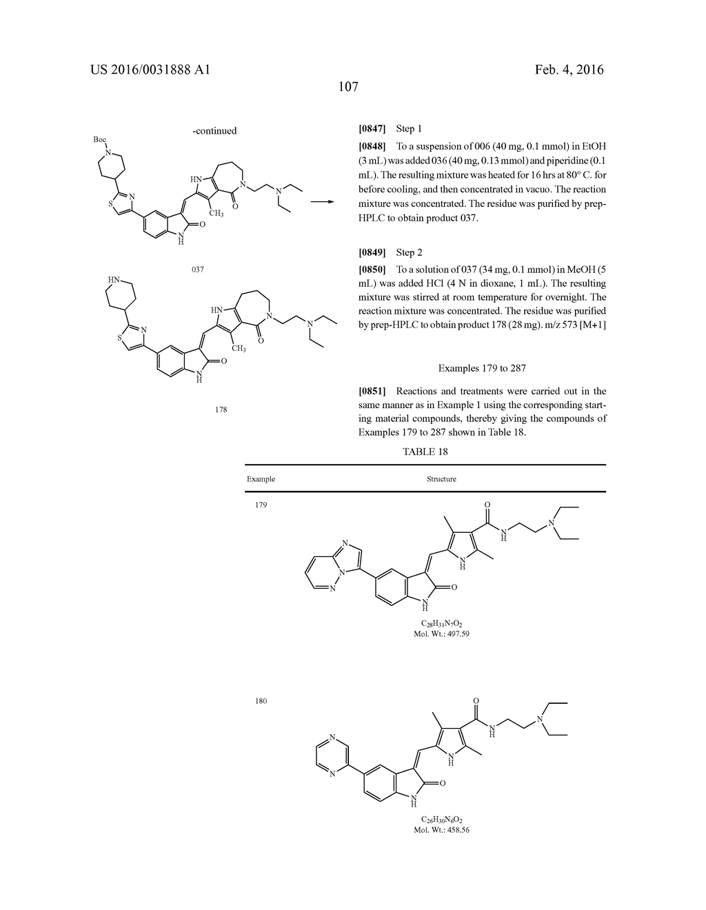 3-(ARYL OR HETEROARYL) METHYLENEINDOLIN-2-ONE DERIVATIVES AS INHIBITORS OF     CANCER STEM CELL PATHWAY KINASES FOR THE TREATMENT OF CANCER - diagram, schematic, and image 109