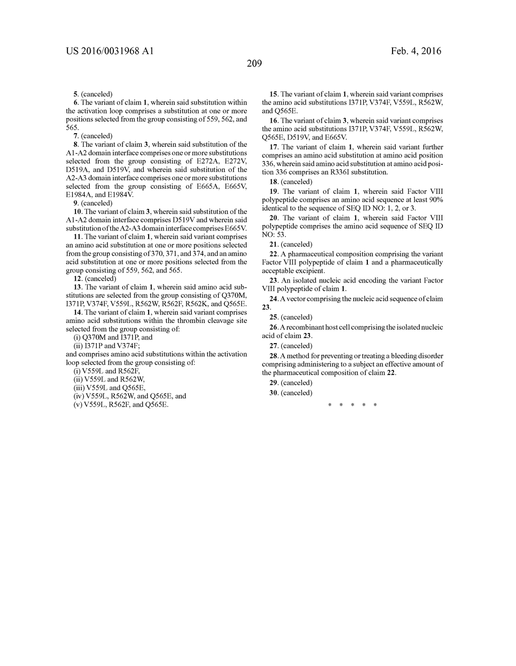 VARIANT FACTOR VIII POLYPEPTIDES AND METHODS OF THEIR PRODUCTION AND USE - diagram, schematic, and image 221