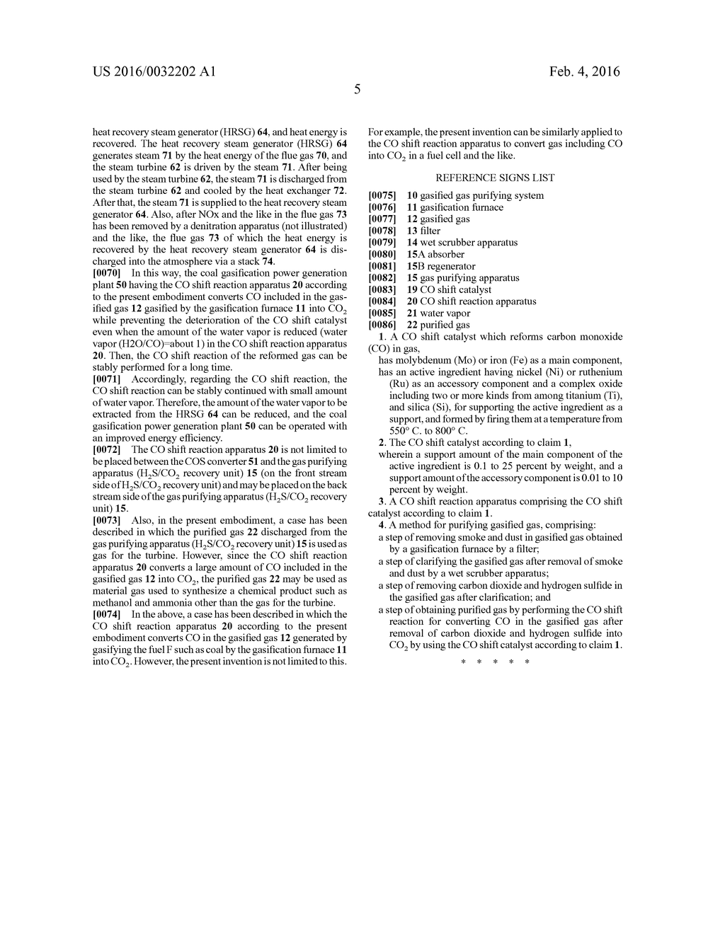 CO SHIFT CATALYST, CO SHIFT REACTION APPARATUS, AND METHOD FOR PURIFYING     GASIFIED GAS - diagram, schematic, and image 08