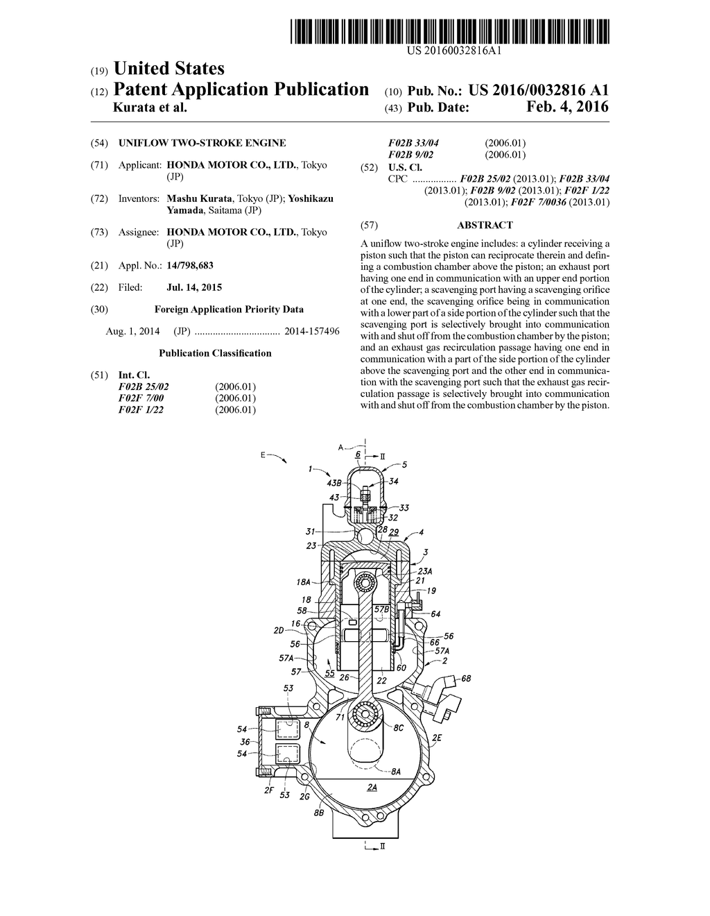 UNIFLOW TWO-STROKE ENGINE - diagram, schematic, and image 01