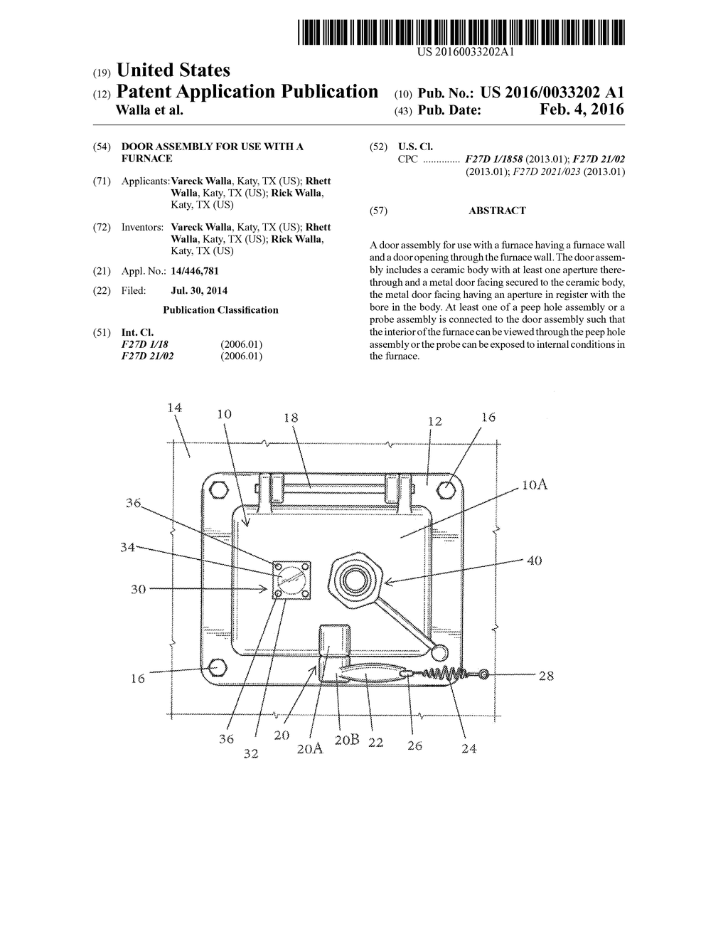 Door Assembly for Use with a Furnace - diagram, schematic, and image 01