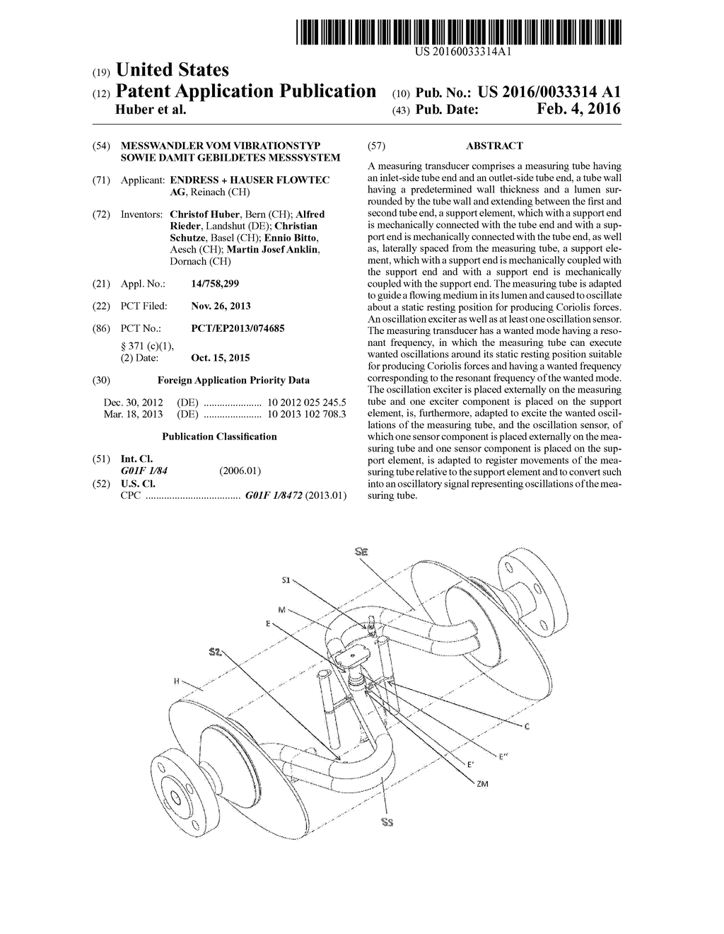 Messwandler vom Vibrationstyp sowie damit gebildetes Messsystem - diagram, schematic, and image 01