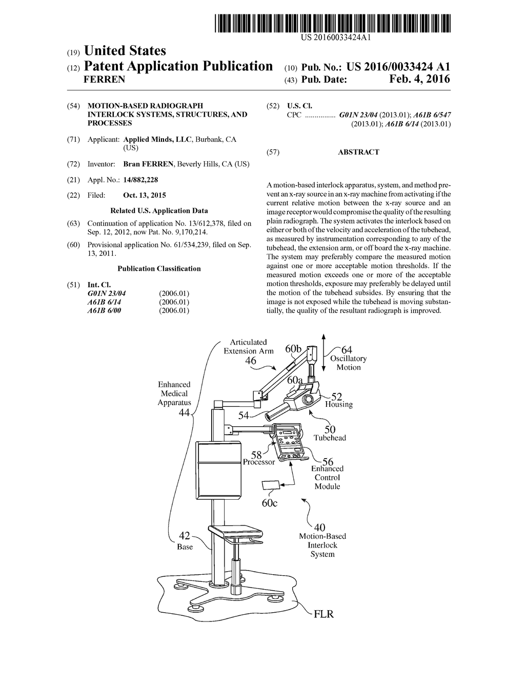 MOTION-BASED RADIOGRAPH INTERLOCK SYSTEMS, STRUCTURES, AND PROCESSES - diagram, schematic, and image 01