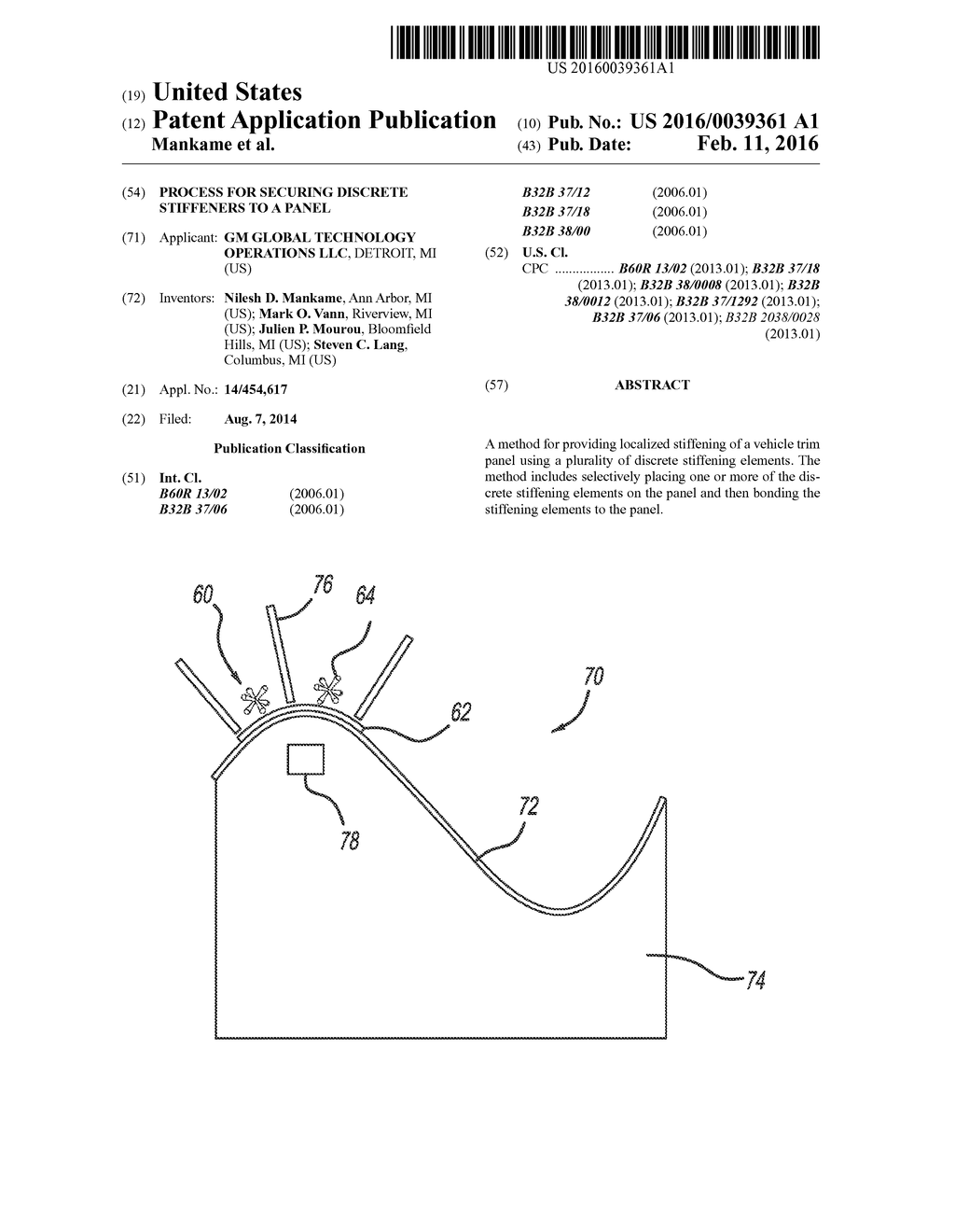 PROCESS FOR SECURING DISCRETE STIFFENERS TO A PANEL - diagram, schematic, and image 01