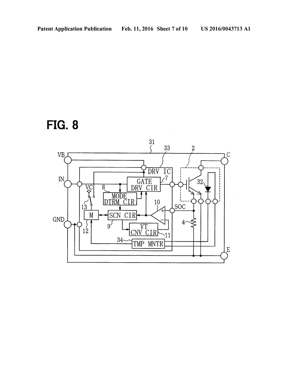 DRIVE CIRCUIT FOR SEMICONDUCTOR SWITCHING ELEMENT AND SEMICONDUCTOR     SWITCHING ELEMENT MODULE HAVING THE SAME - diagram, schematic, and image 08