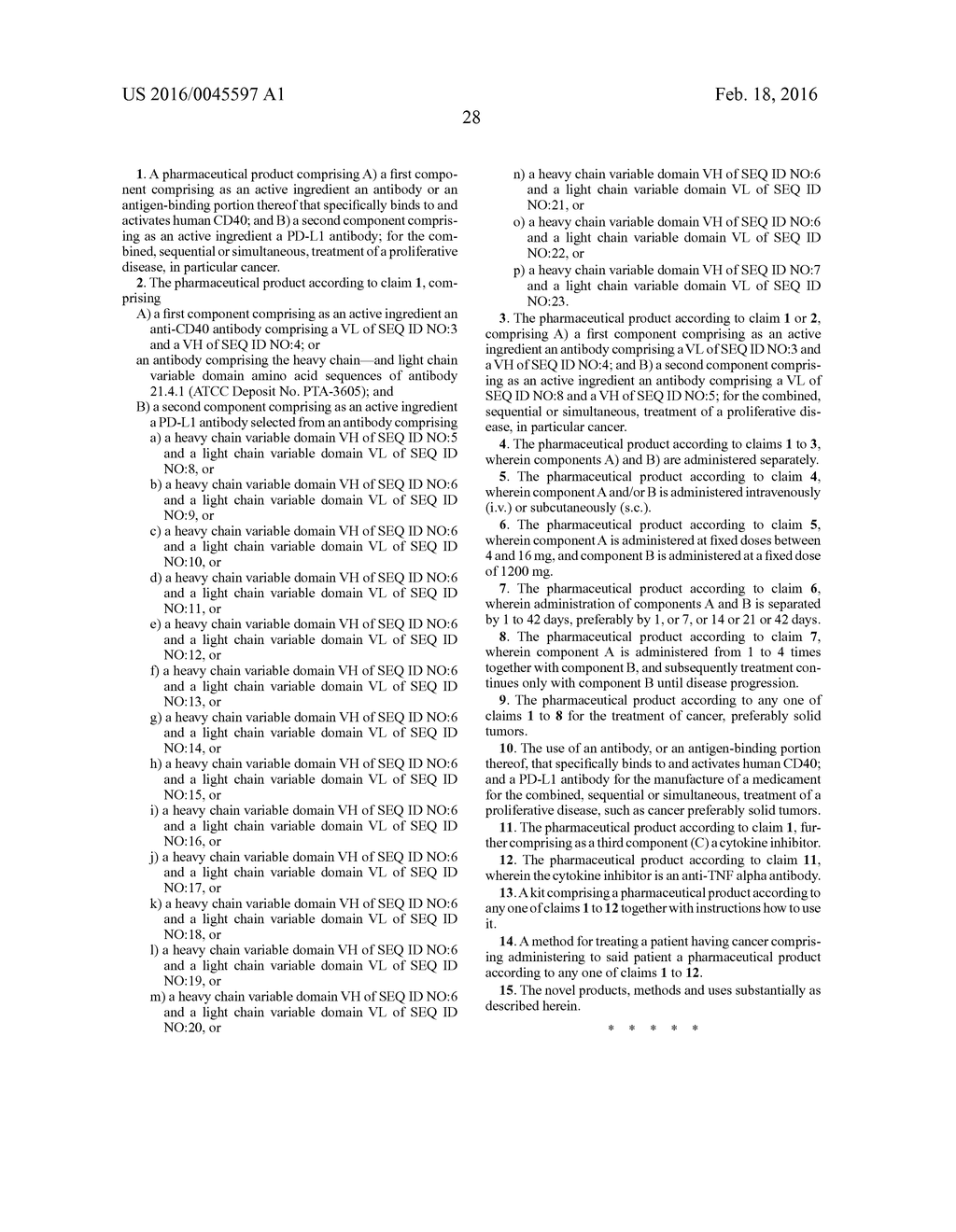 COMBINATION THERAPY OF ANTIBODIES ACTIVATING HUMAN CD40 AND ANTIBODIES     AGAINST HUMAN PD-L1 - diagram, schematic, and image 36