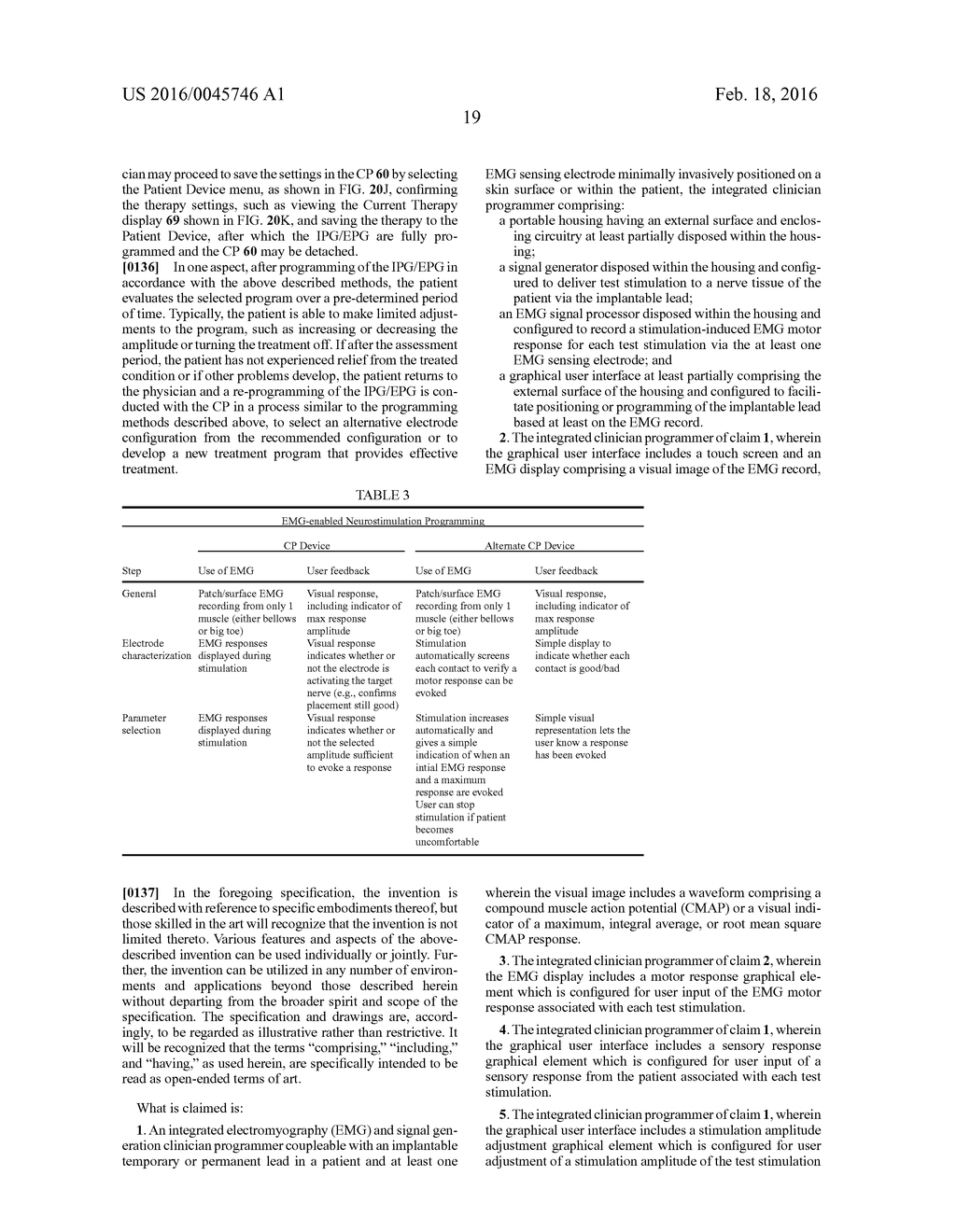 Integrated Electromyographic Clinician Programmer for Use with an     Implantable Neurostimulator - diagram, schematic, and image 63