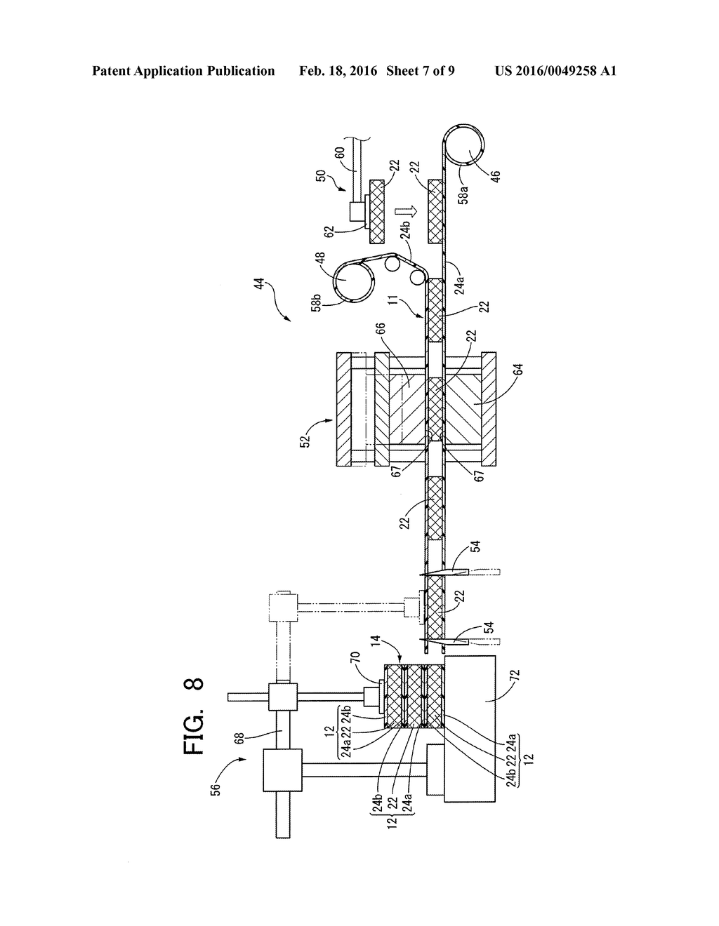 ELECTRICITY STORAGE DEVICE, PROCESS FOR PRODUCING THE SAME, AND DEVICE FOR     PRODUCING THE SAME - diagram, schematic, and image 08