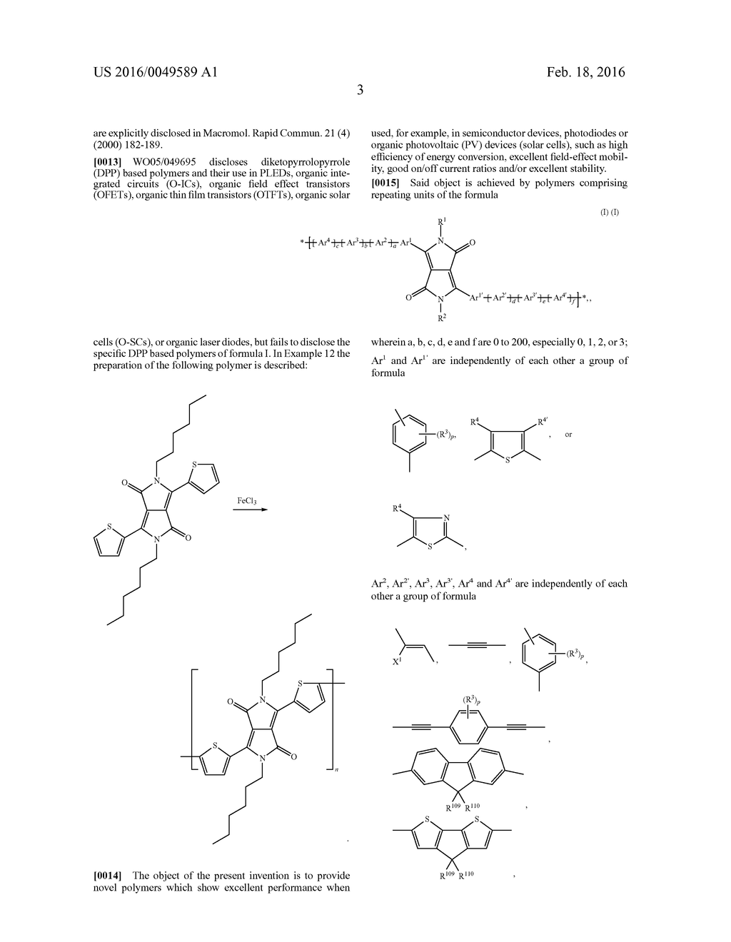 DIKETOPYRROLOPYRROLE POLYMERS AS ORGANIC SEMICONDUCTORS - diagram, schematic, and image 04