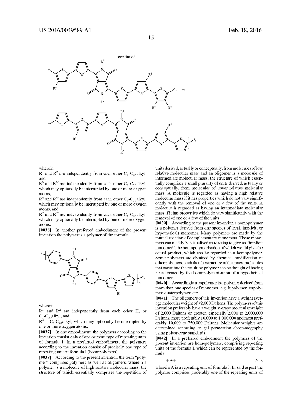 DIKETOPYRROLOPYRROLE POLYMERS AS ORGANIC SEMICONDUCTORS - diagram, schematic, and image 16