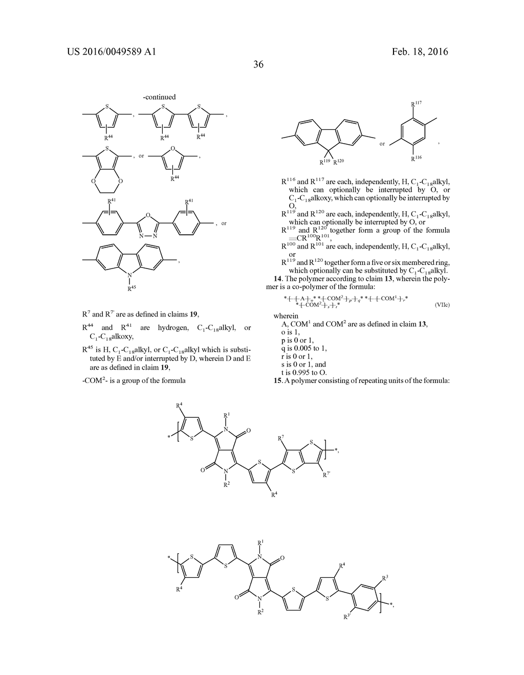 DIKETOPYRROLOPYRROLE POLYMERS AS ORGANIC SEMICONDUCTORS - diagram, schematic, and image 37
