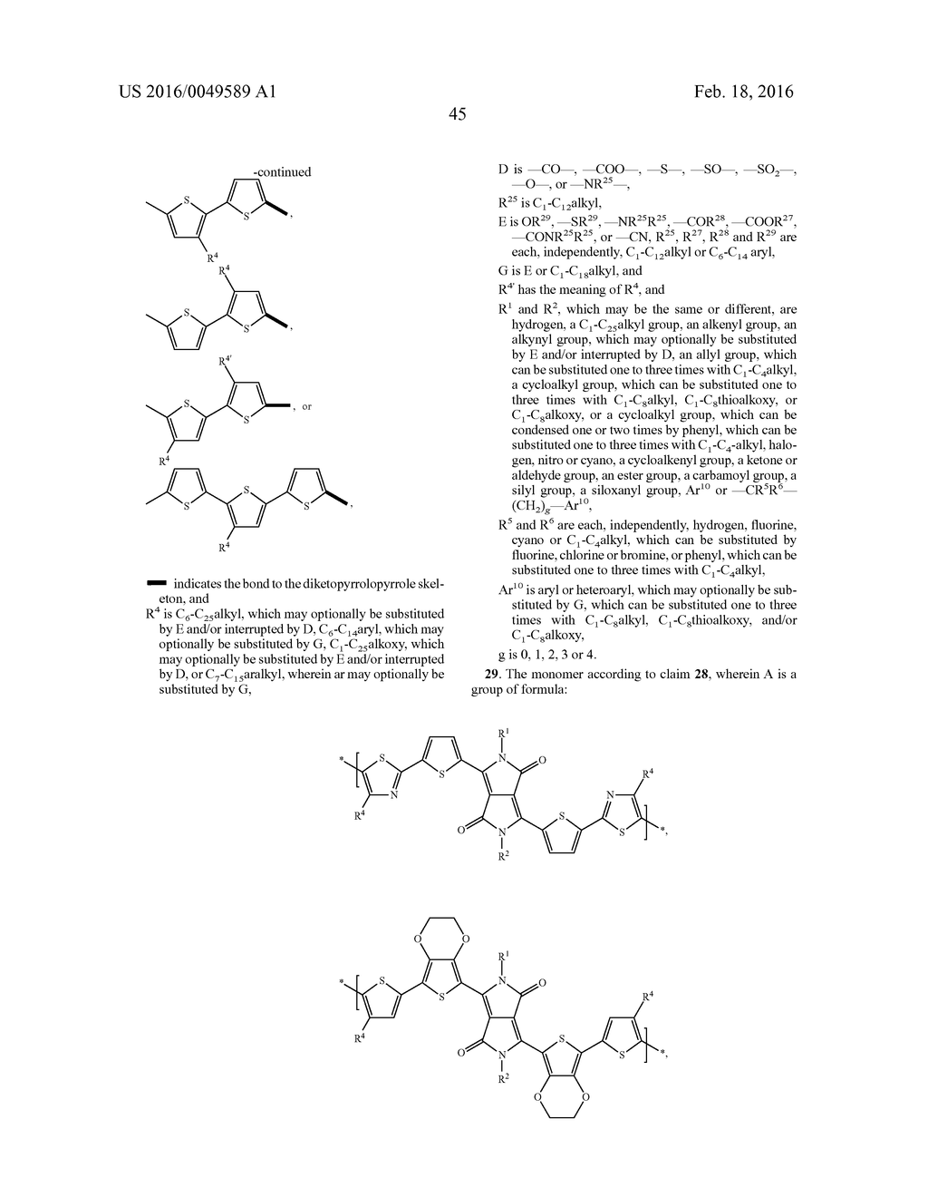 DIKETOPYRROLOPYRROLE POLYMERS AS ORGANIC SEMICONDUCTORS - diagram, schematic, and image 46