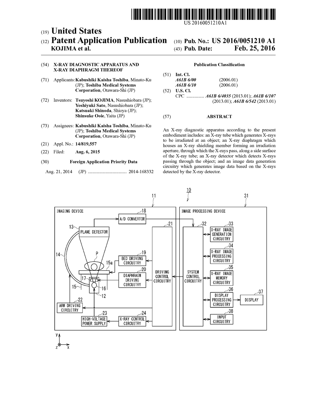 X-RAY DIAGNOSTIC APPARATUS AND X-RAY DIAPHRAGM THEREOF - diagram, schematic, and image 01